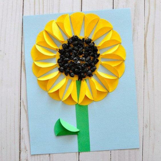 аппликация подсолнух в средней группе