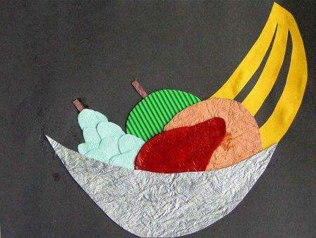 ваза с фруктами аппликация