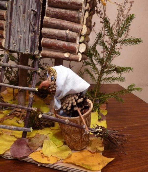 баба яга поделка из природного материала 