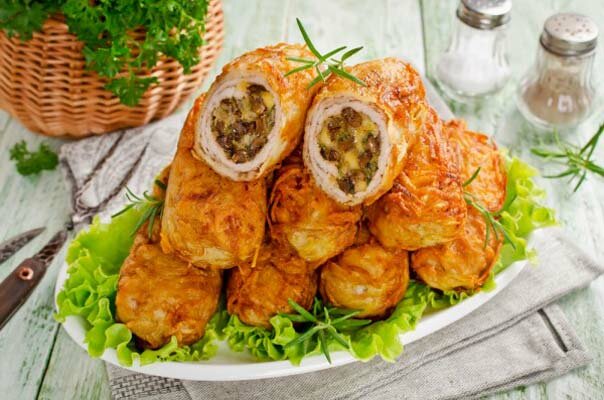 Мясные рулеты с сыром и грибами: рецепты приготовления